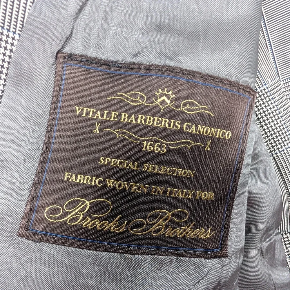 Brooks Brothers Blazer Mens 42R Glen Plaid Regent‎ Wool Mohair Unstructured USA